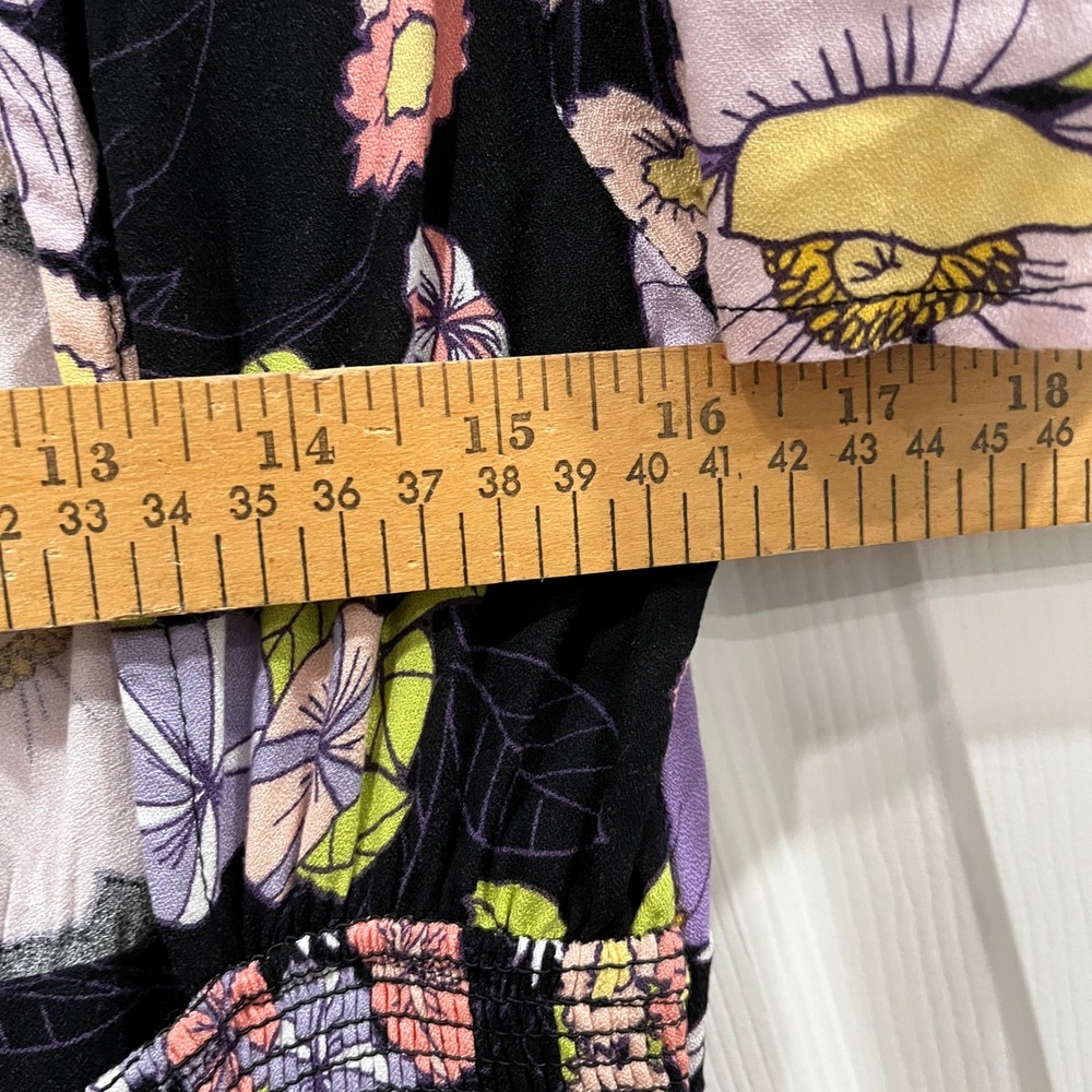 AFRM Los Angeles Floral Print Midi Dress Women's Puff Sleeve‎ Cutout Back Size M - Picture 8 of 10
